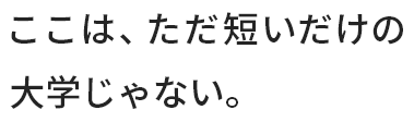 ここは、ただ短いだけの大学じゃない。