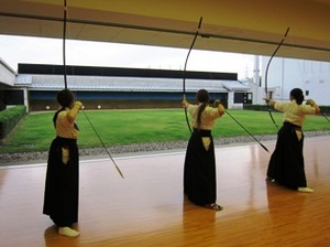 弓道の練習風景