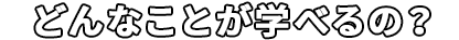 どんなことが学べるの？