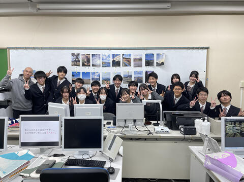 奥越明成高校でデザイン講習