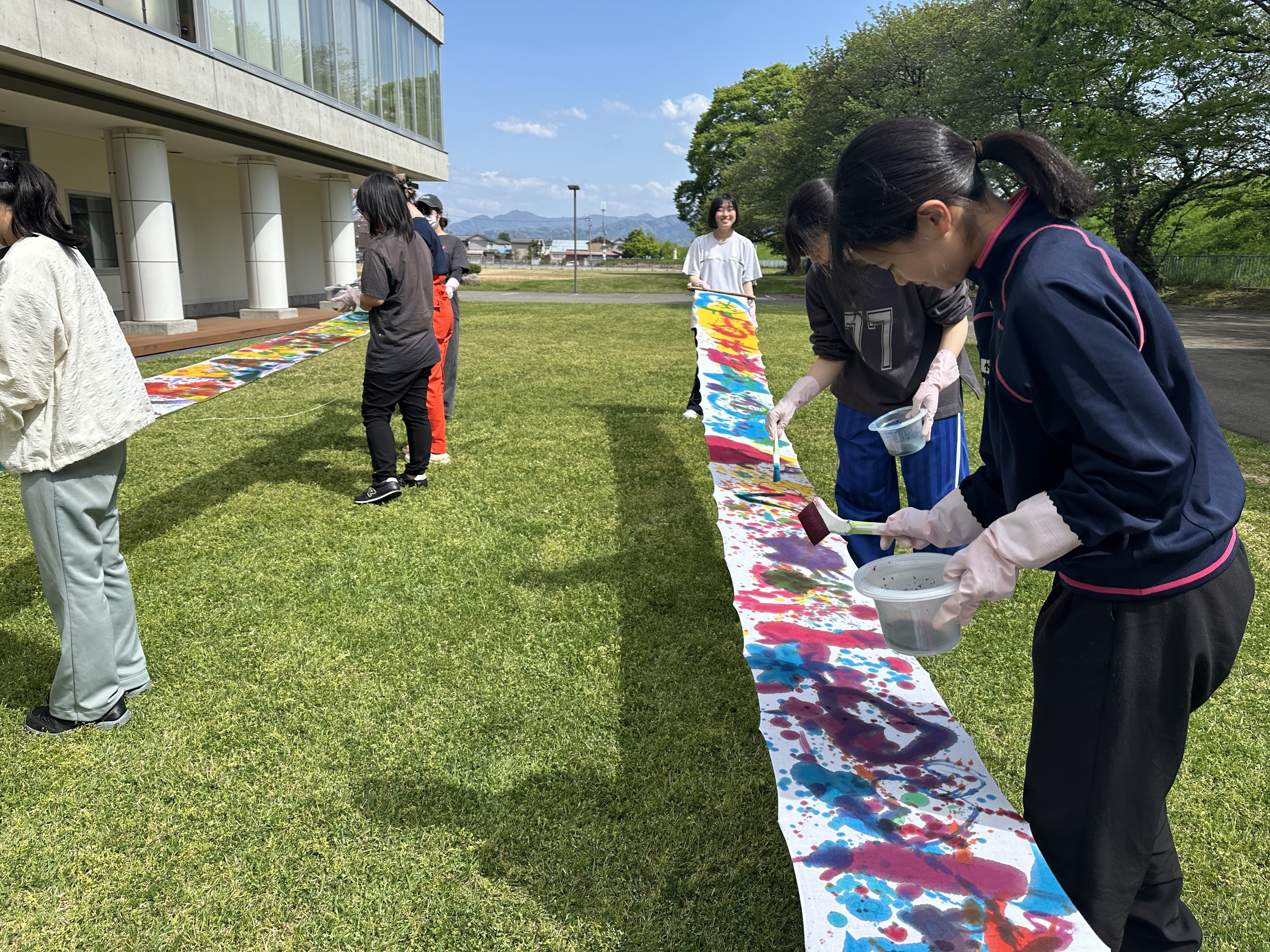 引き染め体験_テキスタイルデザイン
